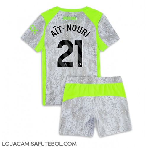 Camisa de Futebol Manchester City Rayan Ait-Nouri #21 Equipamento Alternativo Infantil 2025-26 Manga Curta (+ Calças curtas)